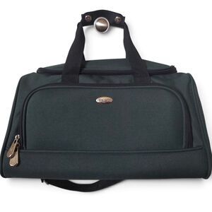 Vintage Pierre Cardin Green Duffel Bag Travel Weekender Carry-On Overnight 16 "